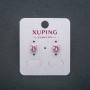 Xuping Heart Stud Earrings, 18K Gold Plated with Pink Crystal, 6mm Diameter +