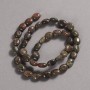 Beads on Thread Natural Stone Picasso Jasper Smooth Oval, diameter 10x8mm +/-, length 39cm +