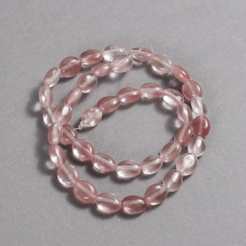 Beads on Thread Natural Stone Chalcedony Smooth Oval, diameter 10x8mm +/-, length 39cm +