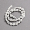 Beads on Thread Natural Stone Cacholong Smooth Oval, diameter 10x8mm +/-, length 39cm +