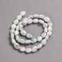 Beads on Thread Natural Stone Cacholong Smooth Oval, diameter 10x8mm +/-, length 39cm +