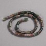 Beads on Thread Natural Stone Multicolour Jasper Smooth Cylinder, diameter 10x6mm +/-, length 41cm +