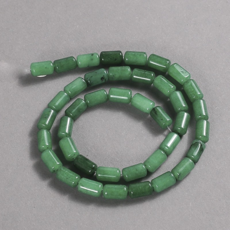 Beads on Thread Natural Stone Chrysoprase Smooth Cylinder, Diameter 10x6mm +/-, Length 41cm +