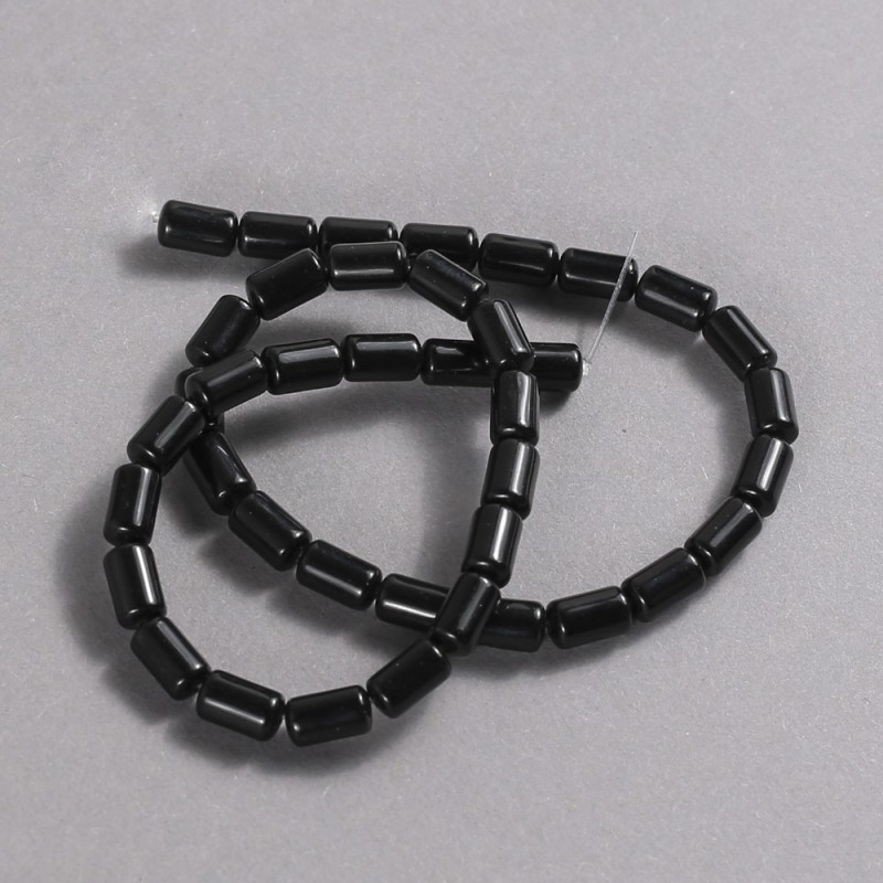 Beads on Thread Agate (Pressed) Smooth Cylinder, Diameter 10x6mm +/-, Length 41cm +