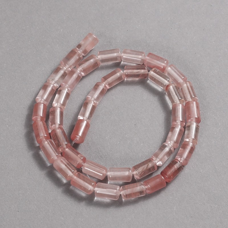 Natural Stone Chalcedony Beads on Thread, Smooth Cylinder, Diameter 10x6mm +/-, Length 41cm+