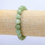 Faceted Bead Bracelet 10mm+/- on Elastic, Nephrite (Artificial), Diameter 10mm