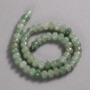 Natural Stone Nephrite Beads on Thread, Smooth Rondelle, Diameter 9x7mm +/-, Length 39cm+