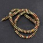 Natural Stone Jasper Heliotrope Unakite Beads on Thread, Smooth Rondelle, Diameter 6x3mm +/-, Length 39cm+