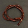 Natural Stone Beads on a Thread Red Jasper Smooth Rondelle, diameter 6x3mm +/-, length 39cm +