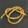 Natural Stone Beads on a Thread Yellow Agate Smooth Rondelle, diameter 6x3mm +/-, length 39cm +