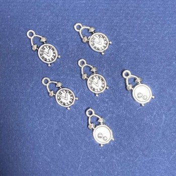 Findings "Alarm Clock" Pendant silver colour pack 20g +/- 20pcs