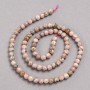 Natural Stone Beads on a Thread Rhodochrosite Smooth Round Bead, diameter 4.5mm +/-, length 38cm +