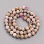 Natural Stone Beads on a Thread Rhodochrosite Smooth Round Bead, diameter 6.5mm +/-, length 38cm +