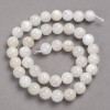 Natural Stone Beads on String Adularia Smooth Round, Diameter 10mm +/-, Length 39cm+