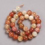 Natural Stone Beads on String Orange Agate Smooth Round, Diameter 10.5mm +/-, Length 39cm+