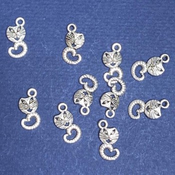 Findings "Cat on a Pretzel" Pendant silver colour pack 20g +/- 28pcs