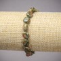 Elasticated Bracelet, Natural Stone Jasper, Heliotrope, Unakite, Smooth Oval, diameter 10x8mm+-, length 18cm+