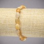 Elastic Bracelet, Natural Yellow Agate Stone, Smooth Oval Beads, Diameter 10x8mm+/-, Length 18cm+