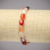 Elastic Bracelet, Natural Carnelian Stone, Smooth Oval Beads, Diameter 10x8mm+/-, Length 18cm+