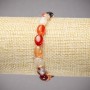 Elastic Bracelet, Natural Carnelian Stone, Smooth Oval Beads, Diameter 10x8mm+/-, Length 18cm+
