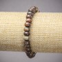 Elasticated Bracelet, Natural Stone Picasso Jasper, Smooth Rondelle, diameter 8x5mm+-, length 18cm+