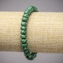 Elasticated Bracelet, Malachite (Pressed) Smooth Rondelle, diameter 8x5mm+-, length 18cm+