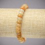 Bracelet on elastic band made of natural stone Yellow Agate smooth rondelle, diameter 8x5mm+/-, length 18cm+
