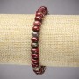 Bracelet on elastic band made of natural stone Mookaite Jasper, diameter 8x5mm+/-, length 18cm+