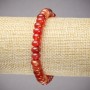 Bracelet on elastic band made of natural stone Carnelian smooth rondelle, diameter 8x5mm+/-, length 18cm+