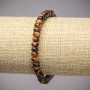 Bracelet on elastic band made of natural stone Tiger's Eye smooth rondelle, diameter 6x4mm+/-, length 18cm+