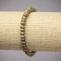 Bracelet on elastic band made of natural stone Jasper Heliotrope Unakite smooth rondelle, diameter 6x4mm+/-, length 18cm+