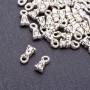Jewellery Findings Pendant "Rabbit" 11x5mm, silver colour metal, pack 20g +/- 35pcs