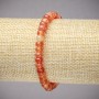 Bracelet on Elastic Band, Natural Carnelian Smooth Rondelle, Diameter 6x4mm+-, Length 18cm+