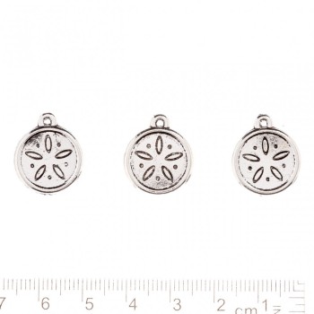 Findings "Medallion Petals Ornament" Pendant silver colour pack 20g +/- 8pcs