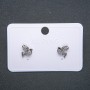 Xuping Birds Earrings, Stud Earrings, Rhodium with White Rhinestones, Diameter 12mm+