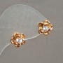Xuping Roses Earrings, Stud Earrings, 18K Gold Plating with White Rhinestones, Diameter 10mm+