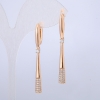 Xuping Earrings, 18K Gold Plating with White Rhinestones, Length 50mm+