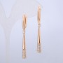 Xuping Earrings, 18K Gold Plating with White Rhinestones, Length 50mm+