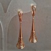 Xuping Earrings, 18K Gold Plating with White Rhinestones, Length 50mm+