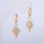 Earrings Xuping 18K Gold Plating with White Crystals, 30x10mm diameter +