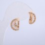 Xuping Earrings 18K Gold Plated with White Rhinestones, diameter 14x10mm +