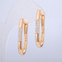 Xuping Earrings 18K Gold Plated with White Rhinestones, length 35mm +/-, thickness 3.8mm +