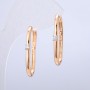 Xuping Earrings 18K Gold Plated with White Rhinestone, thickness 2.5mm + -, length 30mm +
