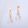 Xuping Earrings 18K Gold Plated with White Rhinestones and Crystals, diameter 30x12mm +