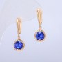 Xuping Earrings 18K Gold Plated with Blue Crystals, 10x26mm diameter +
