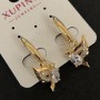 Xuping Bird Earrings 18K Gold Plated with White Rhinestones and Crystals, 32x12mm diameter +