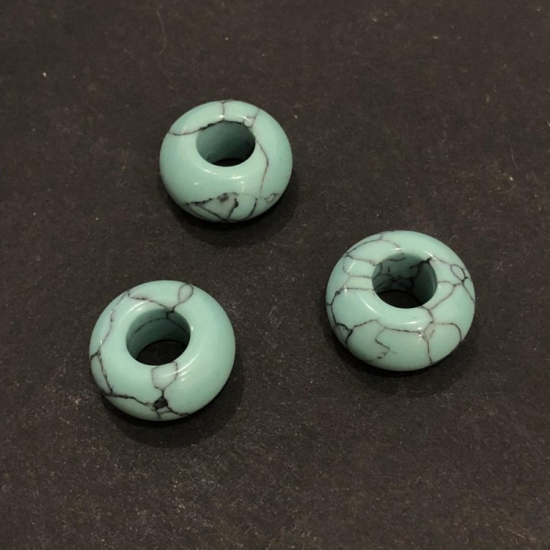 Pandora Turquoise Bead 14x7mm, hole diameter 5.5mm +