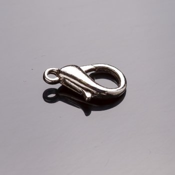 Price per Pack/10pcs. Carabiner Clasp 1.6x0.8cm + - Grey Metal