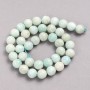 Beads on a Strand, Natural Larimar Stone, Smooth Round, diameter 10mm + -, length 39cm +