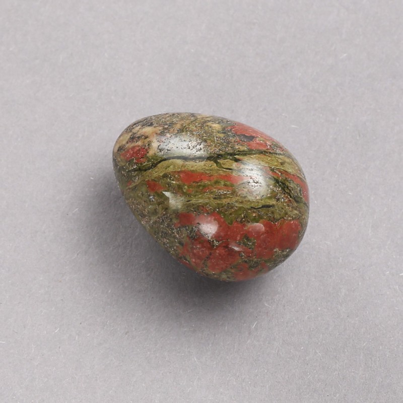 Souvenir Egg, Natural Stone Jasper Heliotrope Unakite, diameter 35x25mm+